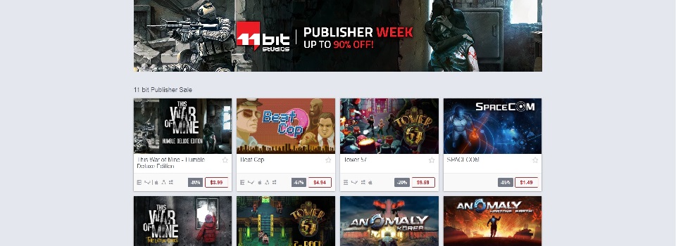 Humble Bundle Launches 11 Bit Publisher Sale